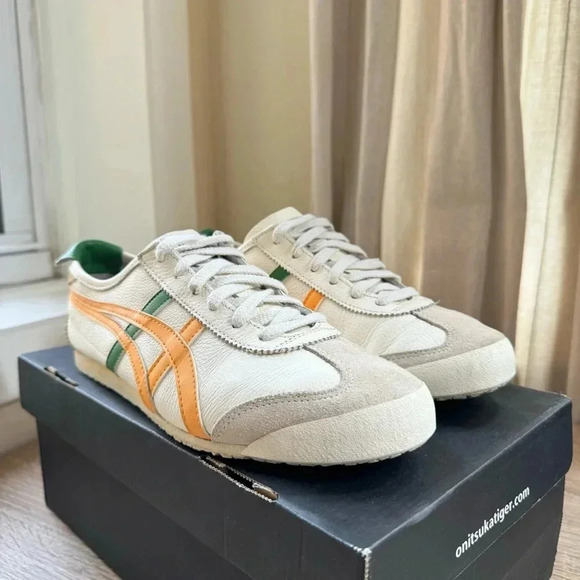 New Onitsuka Tiger Mexico 66 ASICS in Cream Citrus Yellow Green Womens 8.5 - Picture 3 of 10